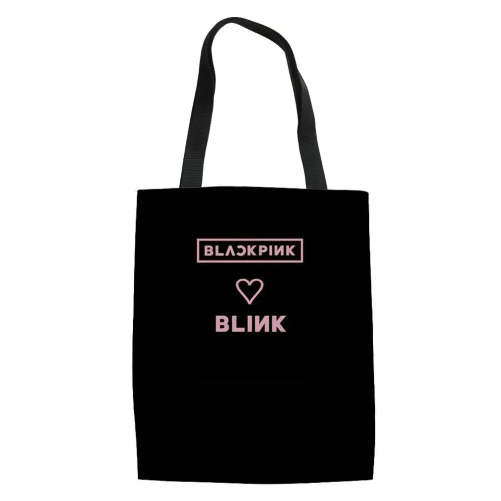 Thikin KPop Blackpink девушки групповой Холст сумка для ins для девочек, сумочки для покупок летние Портативный сумка для Для женщин сумки дизайнер