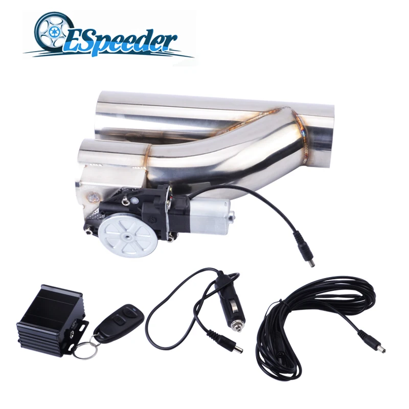 

ESPEEDER High Performance 3'' Stainless Steel Headers Y Pipe Electric Exhaust Catback Cut Out Kit With Remote Control Cutout