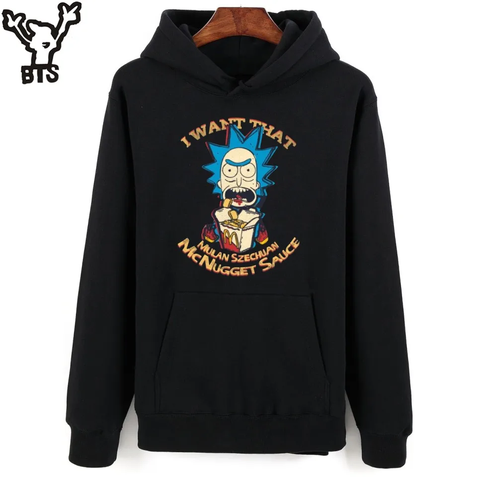 Rick And Morty Hoodies Men Sweatshirt USA Cartoon Hooded Black Clothes Autumn Casual Top Quality Mens Hoodies And Sweatshirt