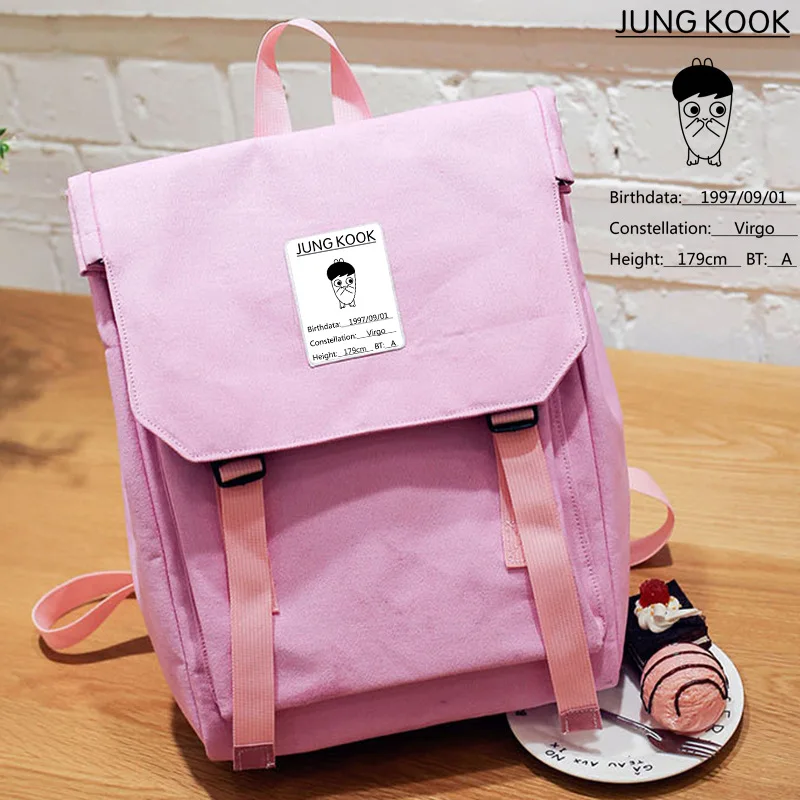 New Preppy Style BTS Bangtan Boys JUNG KOOK JIMIN SUGA Printing Women Backpack Canvas School Bags Mochila Feminina Travel Bags New Preppy Style BTS Bangtan Boys JUNG KOOK JIMIN SUGA Printing Women Backpack Canvas School Bags Mochila Feminina Travel Bags