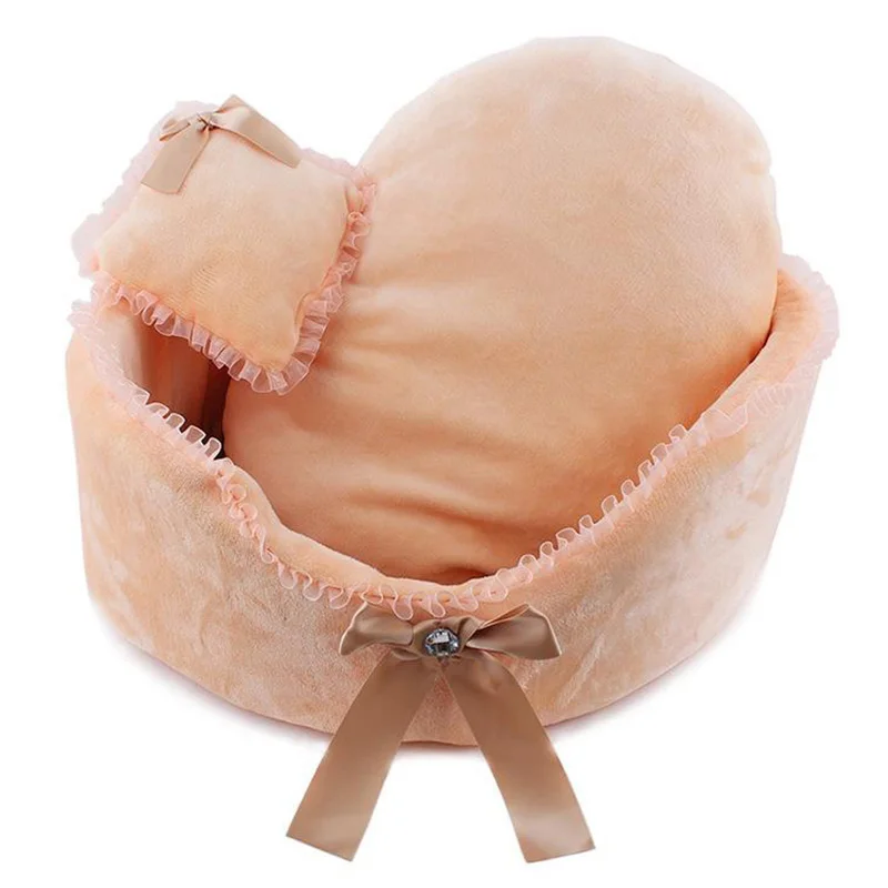 

Panier Chien Dog Bed Panier Pour Chien Elliptical Sponge Lace Nest Non-Slip Cama Para Cachorro Dogs House Outdoor Bed ATY-029