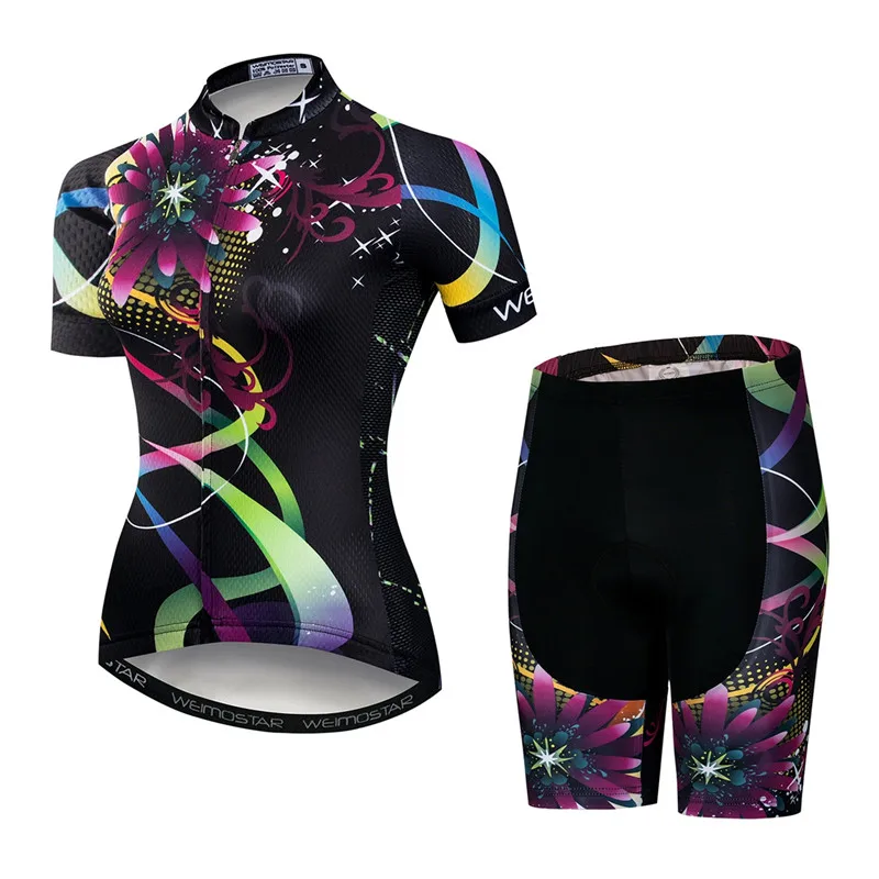 Трикотажный комплект для велоспорта женские велосипедные кофта и шорты для девочек Горная дорога MTB велосипедные костюмы Maillot Ropa Ciclismo Топ низ розовый - Цвет: 58