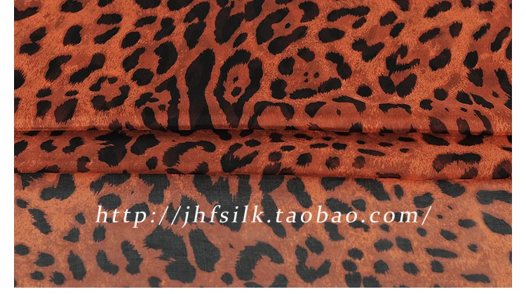 135*50 см Леопард шелк шифон Ткань Шелковый шарф свадебное платье одежда шелковая пряжа tissu 6 momme чистый шелк тутового шелкопряда тюль