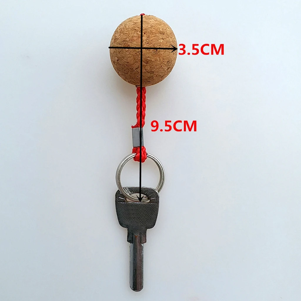 Lightweight 3.5cm Floating Cork Keyring, Floatable Water Buoyant Key Ring, Marine Sailing Kayaking Boat Float Key Chain