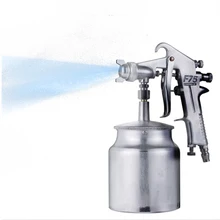 600 мл f75 автомобиль пневматический Пистолеты-распылители Аэрограф опрыскиватель сплав живописи распылитель Аэрограф HVLP fed лак 1.5 мм комплект- до Алюминий