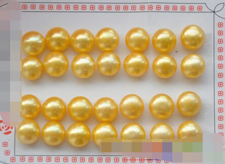 

hot sell new - free shipping 00360 14pair GOLDEN ROUND FRESHWATER PEARL EARRING