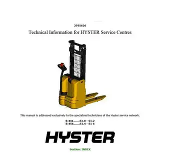 

New Hyster Repair Manuals PDF 2017 FULL SET version For USA and Euro