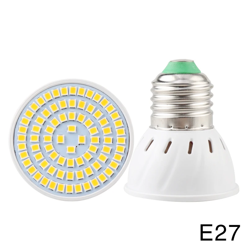 LARZI lámpara LED E27 E14 GU10 MR16 B22 110 V 220 V luz LED lámpara LED bombilla LED Spotlight SMD 2835 48 60 80 Bombillas de luz