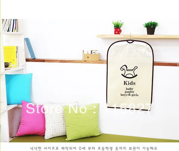 شحن مجاني! 3 قطعة/الوحدة كيد الملابس حقيبة تخزين السوائل الملابس الغبار غطاء حقيبة تخزين الملابس الطفل غير المنسوجة حقيبة التخزين