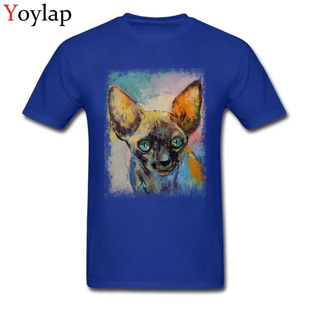 Men's Tops Shirts Slim Fit Normal T Shirt Cotton Fabric Round Neck Short Sleeve Casual SPHYNX Clothing Shirt Top Quality blue
