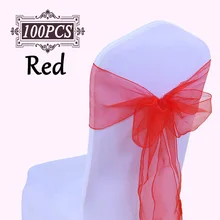 100 шт./лот Хрустальные Пояса для стула из органзы " x 108" органза марлевые ткани для свадебной вечеринки декоративный стул банты