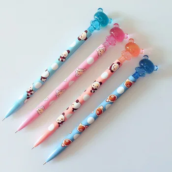 W39 4X Cute Kawaii Rilakkuma Crystal Press Mechanical Pencil Writing School Office Supply Student Stationery Automatic Pencil