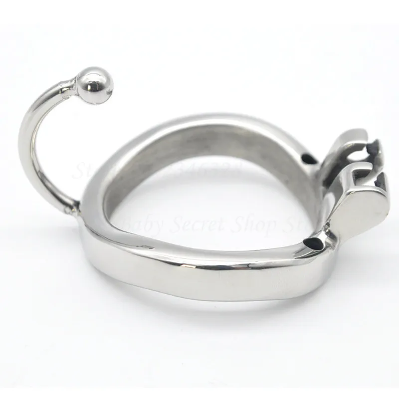 Stainless Steel Stealth Lock Male Chastity Device with Anti-Shedding Ring,Cock Cage with Base Arc Ring,Cock Ring Sex Toy For Men
