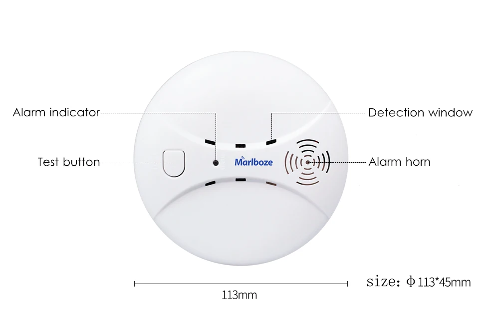 Marlboze беспроводной 433 МГц детектор дыма фотоэлектрический датчик дыма для беспроводной домашней безопасности wifi GSM сигнализация
