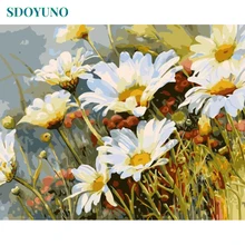 SDOYUNO рамка Хризантема DIY картина по номерам комплект цветы картины по номерам Акриловая окраска по номерам уникальный подарок
