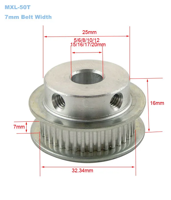 MXL50T-7mm size