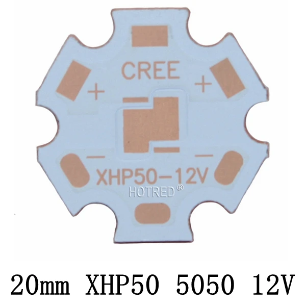 20 мм медная печатная плата Cree XPG XPG2 XPE XPE2 XML XML2 XHP50 XHP70 MKR 3V 6V 12V Светодиодная печатная плата 20mm x 1,6mm Медная звезда 16mm радиатор PCB - Испускаемый цвет: 20mm XHP50 5050 12V