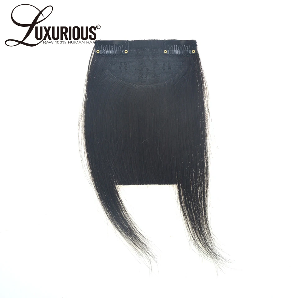 Малайзийские Remy человеческие волосы на фронте 6 дюймов аккуратные волосы челка натуральные черные цветные клипсы человеческие волосы для наращивания 1 шт тупые челки