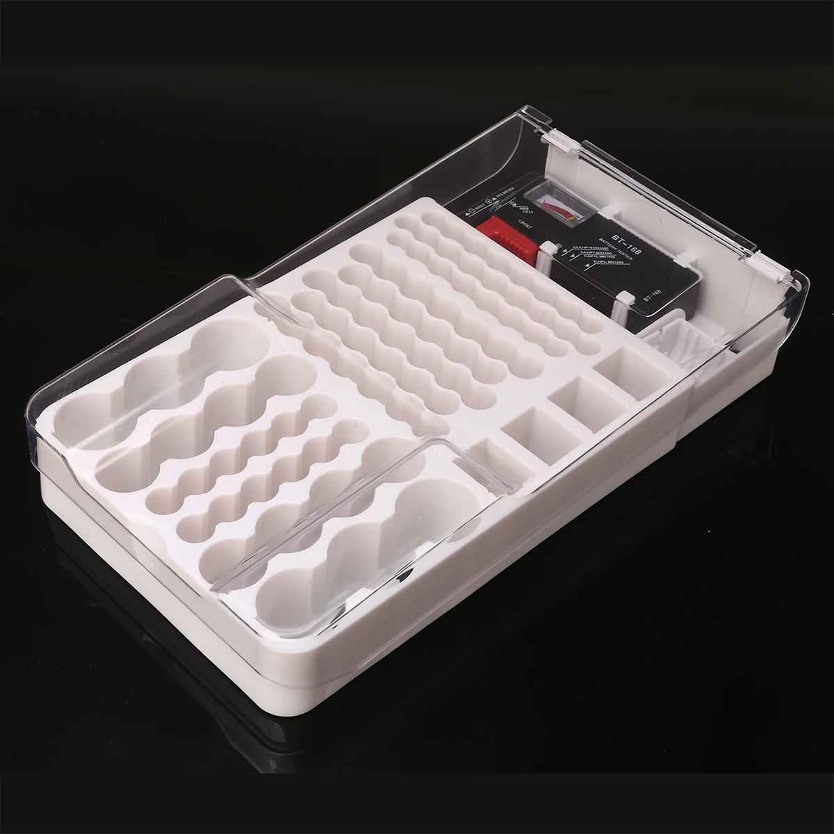 1pc Battery Storage Clear Plastic Cover Batteries Organizer Case With Clear Cover Removable Tester Mayitr