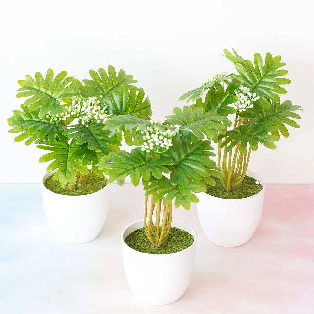 Artificial Plants Fake Leaf Foliage Bush Indoor Outdoor Home Garden Office Decor