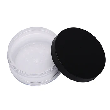 

1pc 50g Plastic Empty Loose Powder Pot With Sieve Cosmetic Makeup Jar Container Travel Refillable Perfume Cosmetic Sifter