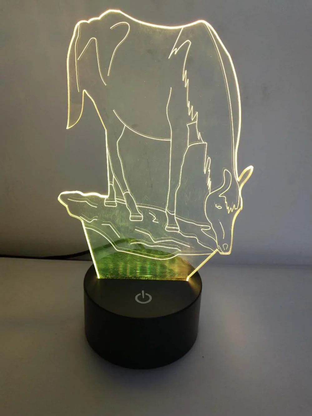 Бесплатная доставка 3D единорог лошадь 7 видов цветов Ночник LED сенсорный пульт USB