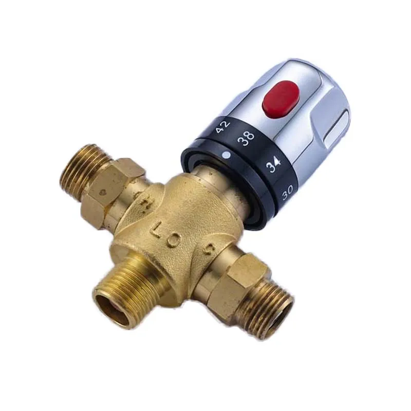 Термостатический смесительный клапан для душа, обратный клапан, регулятор температуры воды, клапан 1/2" - Цвет: RZ3080-B1