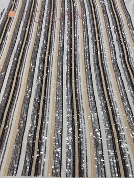 

French tulle lace embroidery french net lace fabric 5 yards per piece silver guipure lace fabric with sequins
