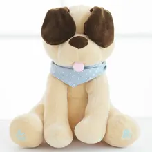 Peek A Boo dog Stuffed Animals & Plush Doll Music dog Educational Anti-stress Electric Toy For Baby