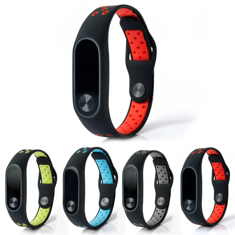 

New Sports Style Smart Bracelet Strap Bi-color Replacement Band Silicone Strap Smart Wrist Accessories For Xiaomi Mi Band 2
