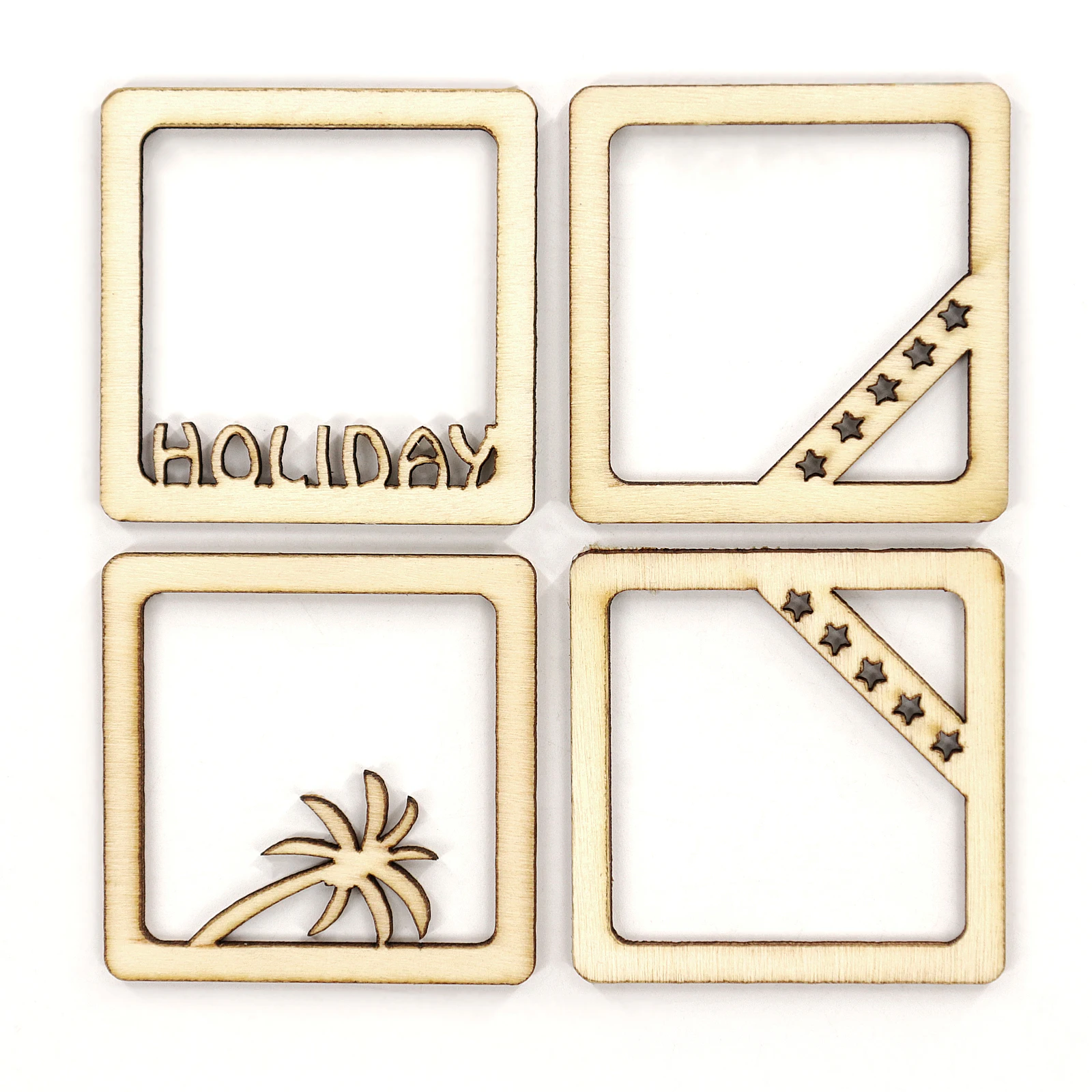 

10pcs 6x6cm Rectangle Wooden Photo Frame With FAMILY Letter Amazing English Hanging DIY Picture Frame Art Craft Home Decor