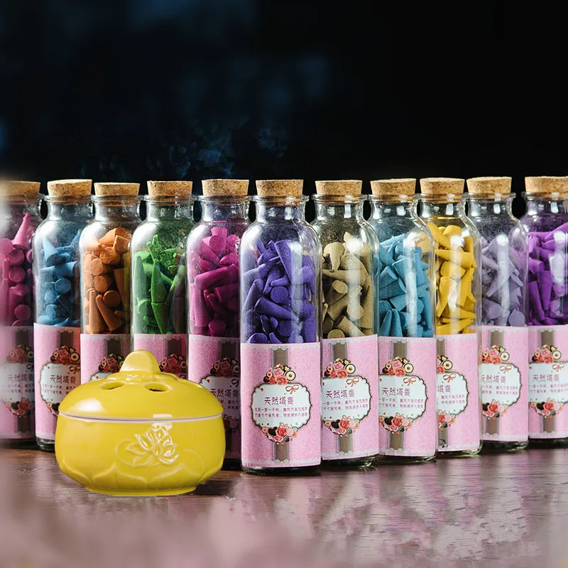 1Bottle Refreshing Natural Cone incense Flowers fragrant incense