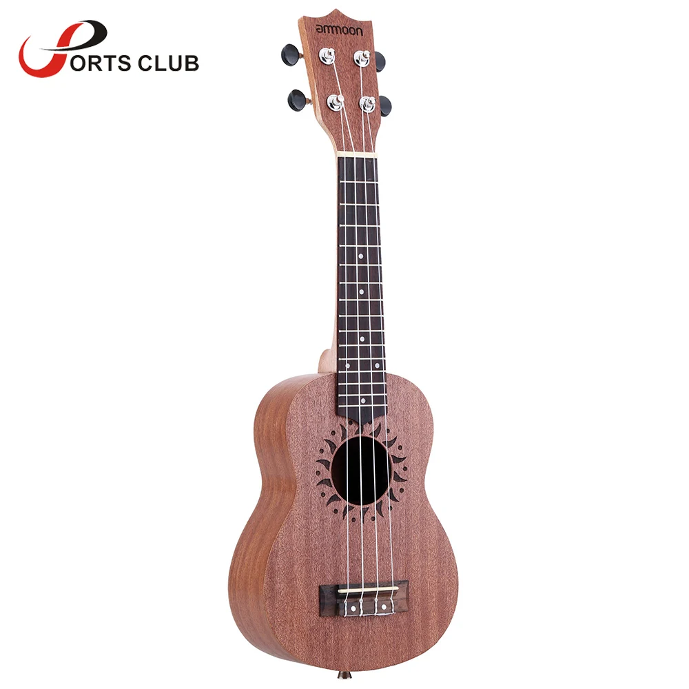 Ammoon 2" Акустическая укулеле Uke высокого качества Sapele Ukelele 15 Лада 4 струны инструмент Палисандр полузакрытый Okoume