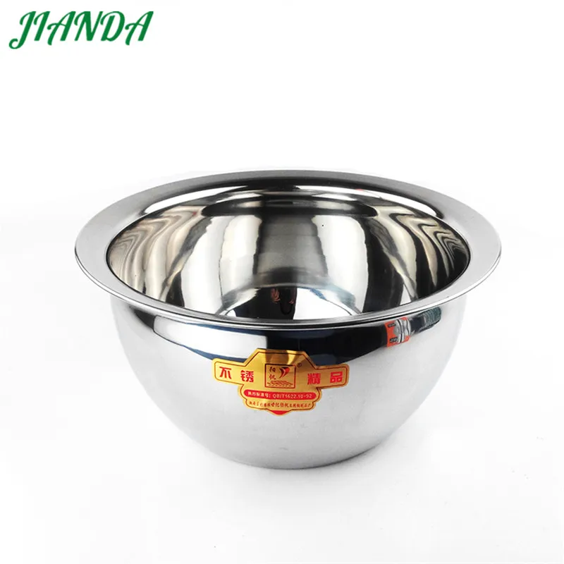 JIANDA Flat Base Bowl Stainless Steel Mixing Vegetable Salad Bowl