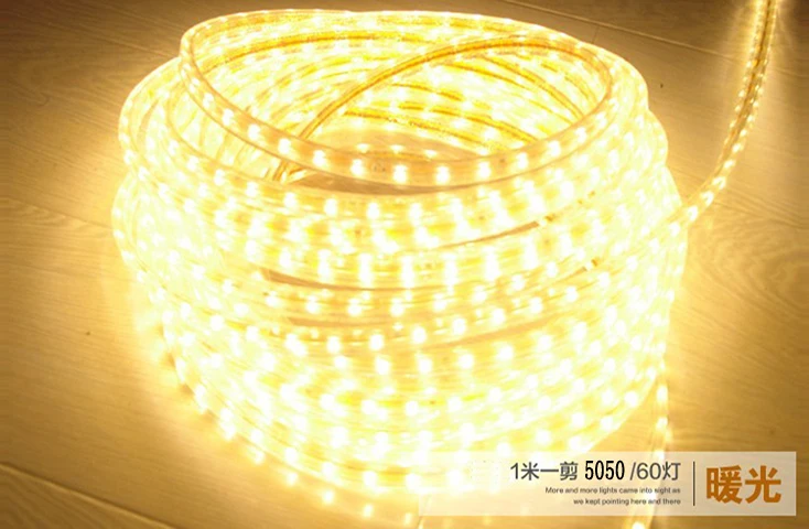 cheap 5050 LED strip 220V 230V 240V 5M Roll Warm white Waterproof flexible SMD led strip 60leds M 300leds 5M with plug