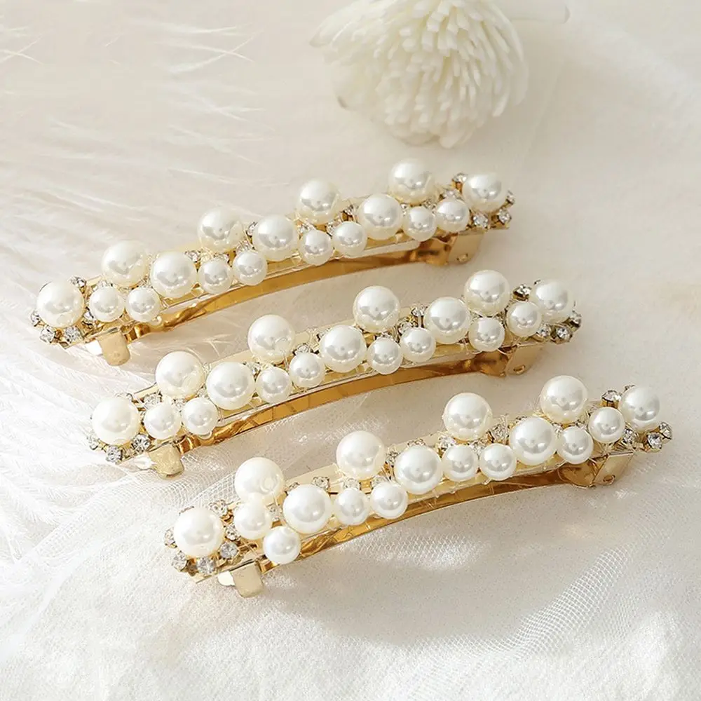 

2019 NEW metal pearl hair clips wild hand-woven pearl hairpin Hair barrette hairclip Hair Accessories for women drop shipping