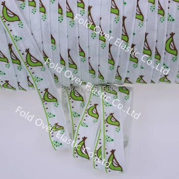 

Simple design fold over elastic for Halloween, accept custom print foe, 5/8" Lovely birds printed elastic ribbon