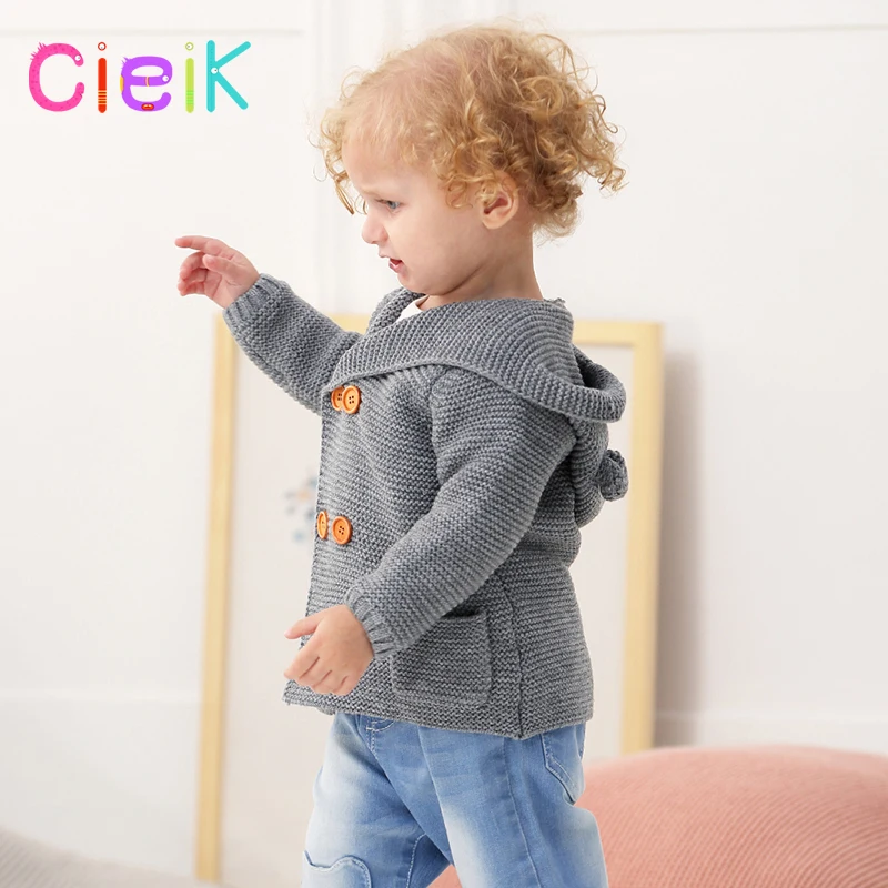 CieiK 2018 New Spring Baby Hooded Outwear Newborn Boys Jacket Rabbit Cute Infant Knitted Infant Girls Clothes Kids Winter Coats (17)