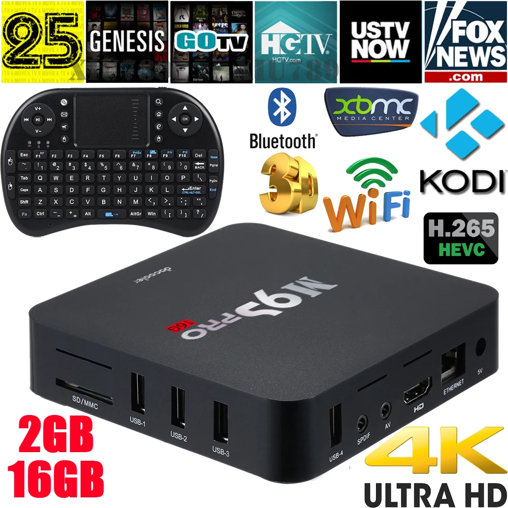 Prix pour Docooler M9S-PRO Intelligent Android TV Box Amlogic S905 Quad Core 64bit KODI XBMC 4 K 2 GB 16 GB WiFi DLNA + Sans Fil Clavier Souris Prix pour Docooler M9S-PRO Intelligent Android TV Box Amlogic S905 Quad Core 64bit KODI XBMC 4 K 2 GB 16 GB WiFi DLNA + Sans Fil Clavier Souris