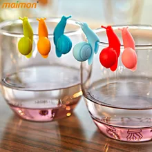 6 шт./лот, милые улитки, винные стеклянные этикетки, силиконовая чайная кружка, метки для чашек, набор, питьевые очки с этикеткой, маркер, креативные вечерние аксессуары