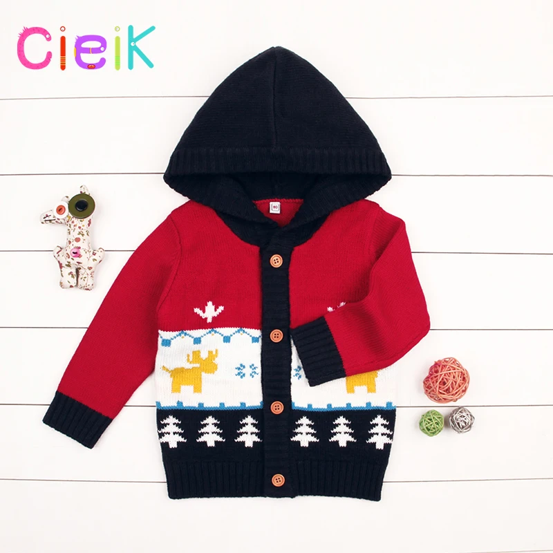 CieiK Boys Knitted Sweaters Cardigans Baby Infant Cartoon Coat Newborn Jacket 2018 Spring Toddler Girls Outwear Hood Button Up (3)
