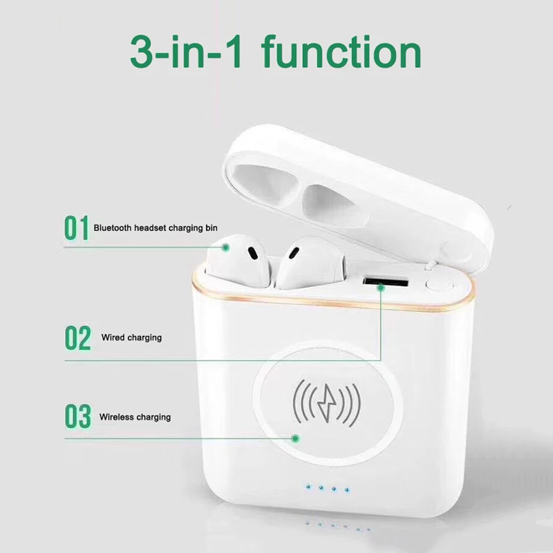 

Newst XT6 TWS 3 In 1 Bluetooth Wireless Headset Earphone with Wireless Charge with Wired Charge Powerbank Pk I7S I8X I9S