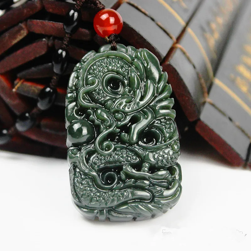 dark green jade pendant