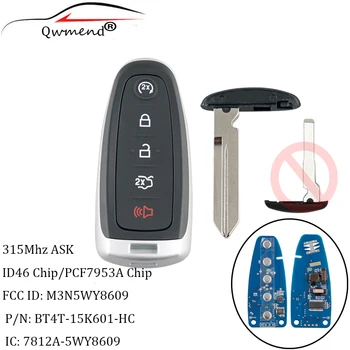 

QWMEND 5Buttons Smart Remote Car Key Fob 315Mhz For Ford Edge Escape Explore Expedition Flex Focus Taurus 2011-2018 M3N5WY8609