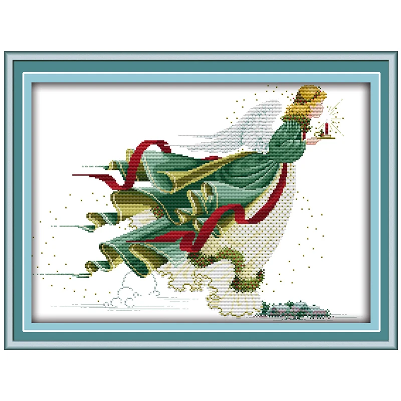 

Angel of Light Patterns Counted Cross Stitch DIY 11CT 14CT Cross Stitch Set Wholesale Cross-stitch Kits Embroidery Needlework