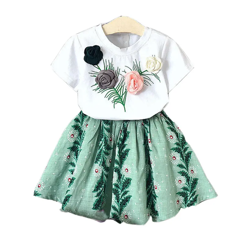 Buy 3T 7T Baby Girls Clothing Set Flower Decoration