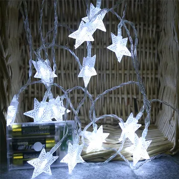 

2M 10 LED Christmas Lights Led String Crystal Clear Star Fairy Lights Battery Wedding Party Outdoor Decor Lamp Luces 35NE7