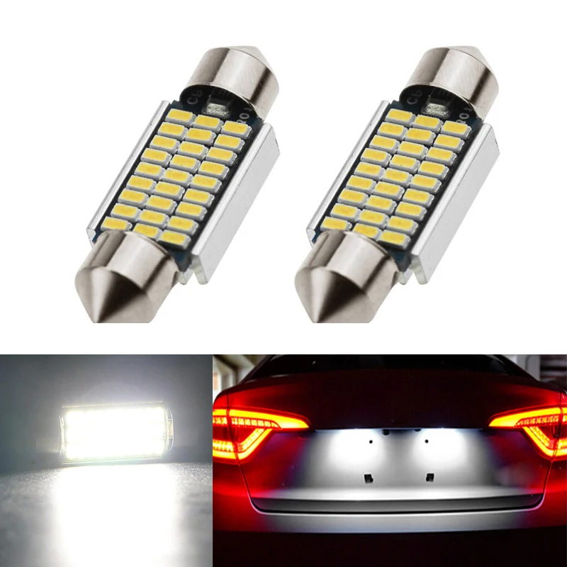 2x Car Styling Canbus LED License Plate Lights 36MM C5W For Mercedes