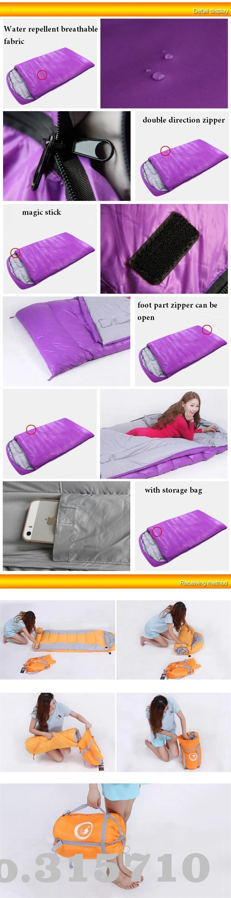 Bolsa de Dormir Pato para Baixo Bolsas de Dormir Camel Ultraleve Acampamento Duplo Inverno Outono Envelope Casal Bolsa Quente 6 de dormir casal acampamento saco quente