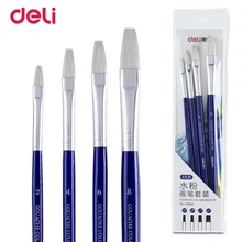 Deli 4 шт. качественная деревянная шерсть гуашь кисть для рисования, ручка Набор для школы кисти для рисования акварельные акрил, масло художественные принадлежности подарки